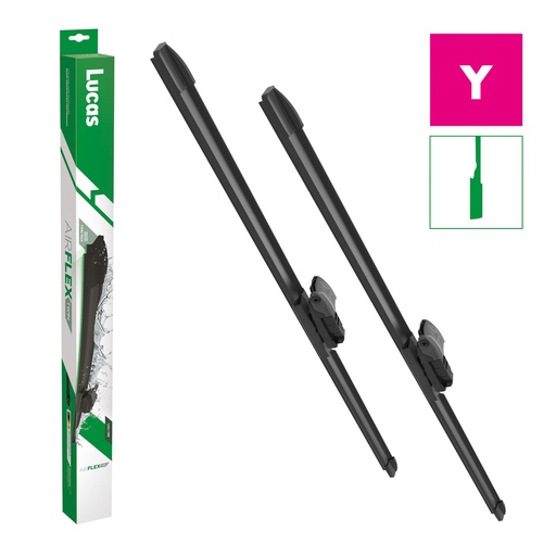 [LWTF2426Y] Sada plochých stieračov 24"+26" AirFlex s adpt. Y