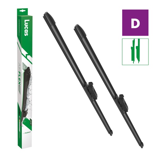 [LWTF2828D] Sada plochých stieračov 28"+28" AirFlex s adpt. D