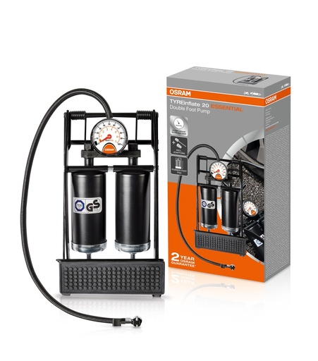 [OFP20ESN] TYREinflate ESSENTIAL Dvojpiestová Nožná Pumpa OSRAM