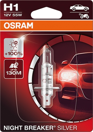 [64150NBS-01B] 12V 55W P14,5s H1 NIGHT BREAKER SILVER Blister-01 Dopredaj, náhrada 64150NBS-1BL