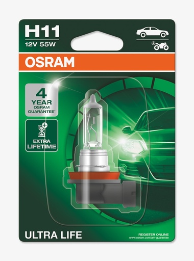 [64211ULT-01B] 12V 55W PGJ19-2 H11 ULTRA LIFE Blister-01