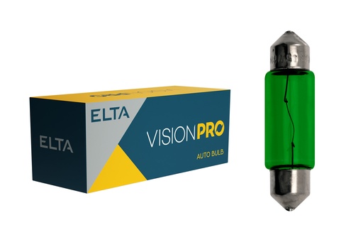 [EB0217TB] 12V 5W SV8,5-8 Green (11x38mm) VISION PRO