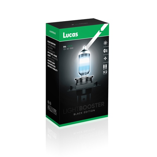 [LLX472DLX2] 12V 60/55W P43t H4 Lucas 180 Black Edition á2