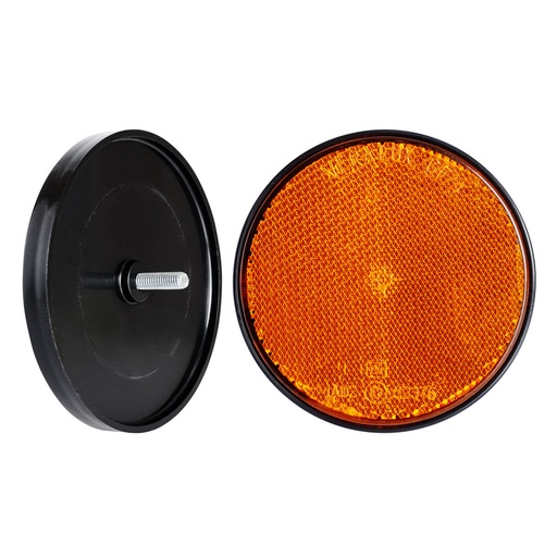 [A-0701] Reflector 80mm round amber w.screw