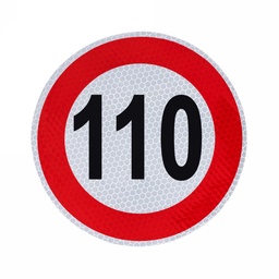 [A-VM150-110] Samolepka konštrukčnej rýchlosti 110 priemer 150mm 