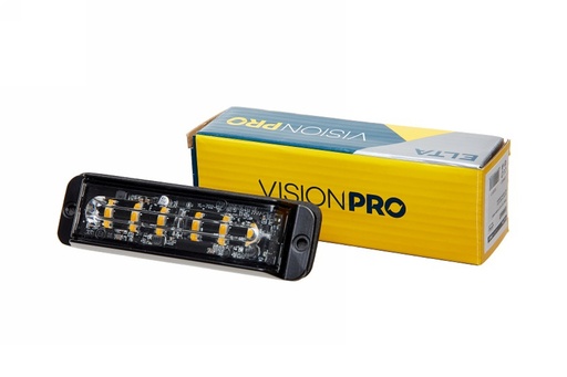 [EB8007] Svetlo pozičné Strobo 6LED x 3W/18W, 12/24V, ECE R10+R65 ambrové 