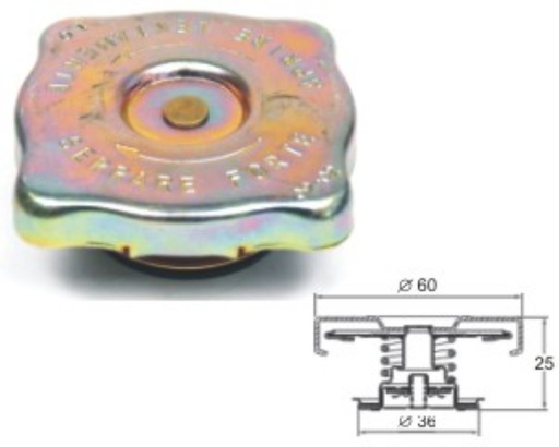 [BP5074] Radiator cap 100kPa-Inox steel spring
