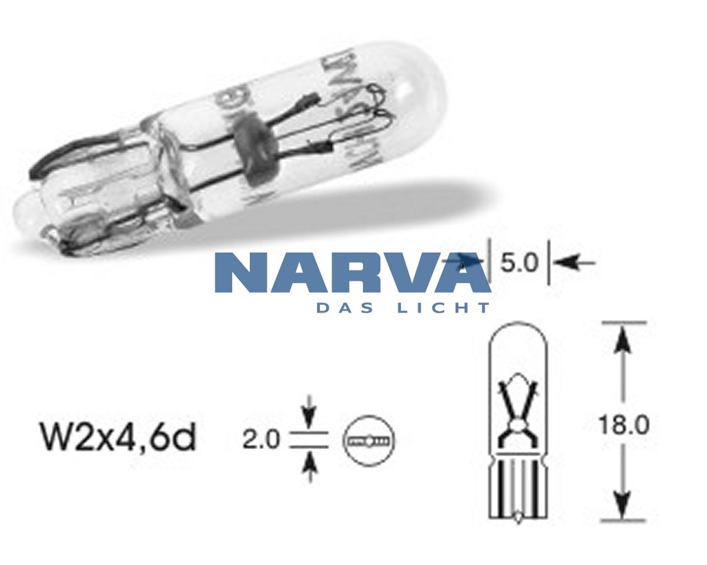 12V 1,2W W2x4,6d W1,2W NARVA