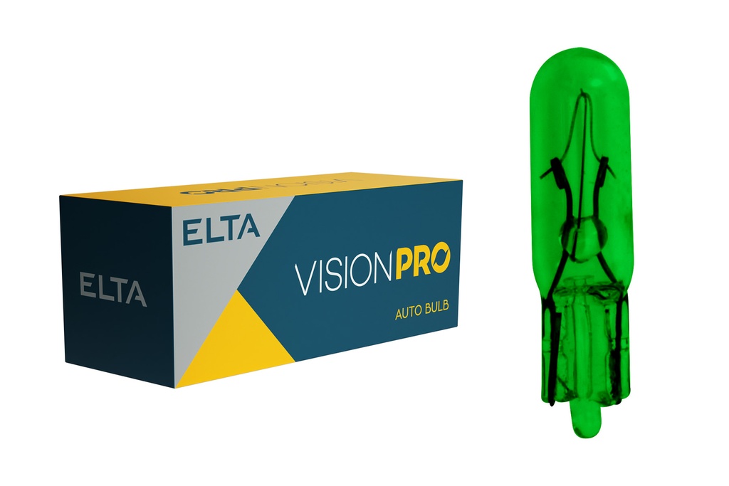 12V 1,2W W2x4,6d zelená VISION PRO