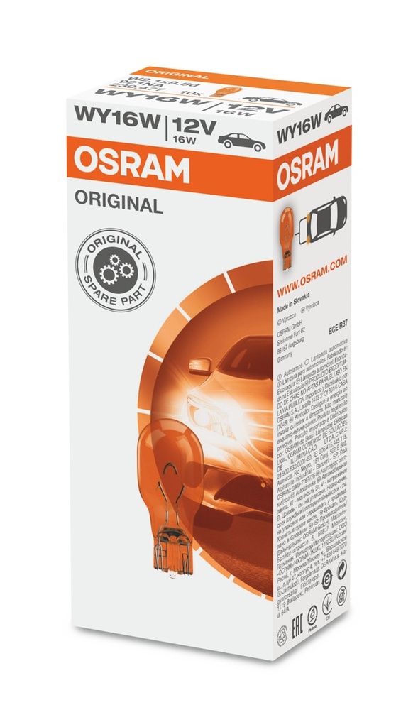 12V 16W W2,1x9,5d WY16W Osram yellow