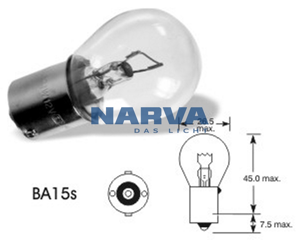 12V 21W Ba15s P21W NARVA