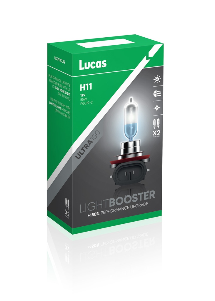 12V 55W PGJ19-2 H11  LUCAS Light Booster 150 (BOX-02)