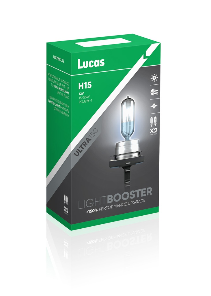12V 55W PGJ19-2 H15  LUCAS Light Booster 150 (BOX-02)