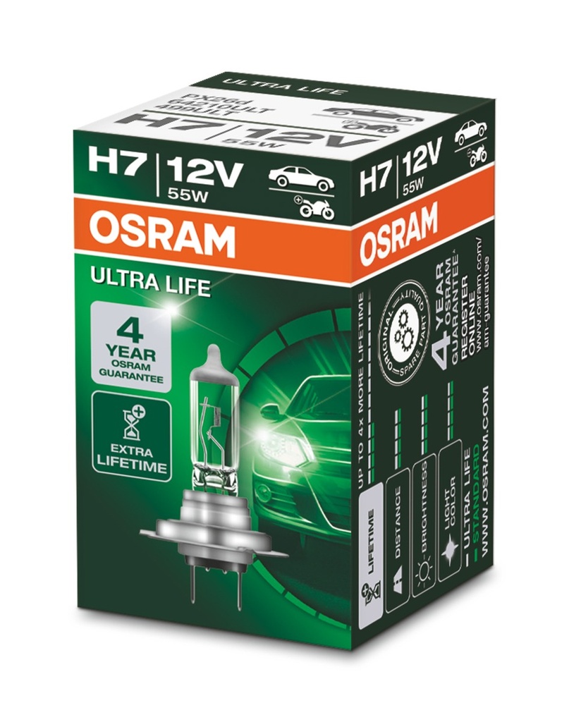 12V 55W PX26d H7 Osram ULTRA LIFE