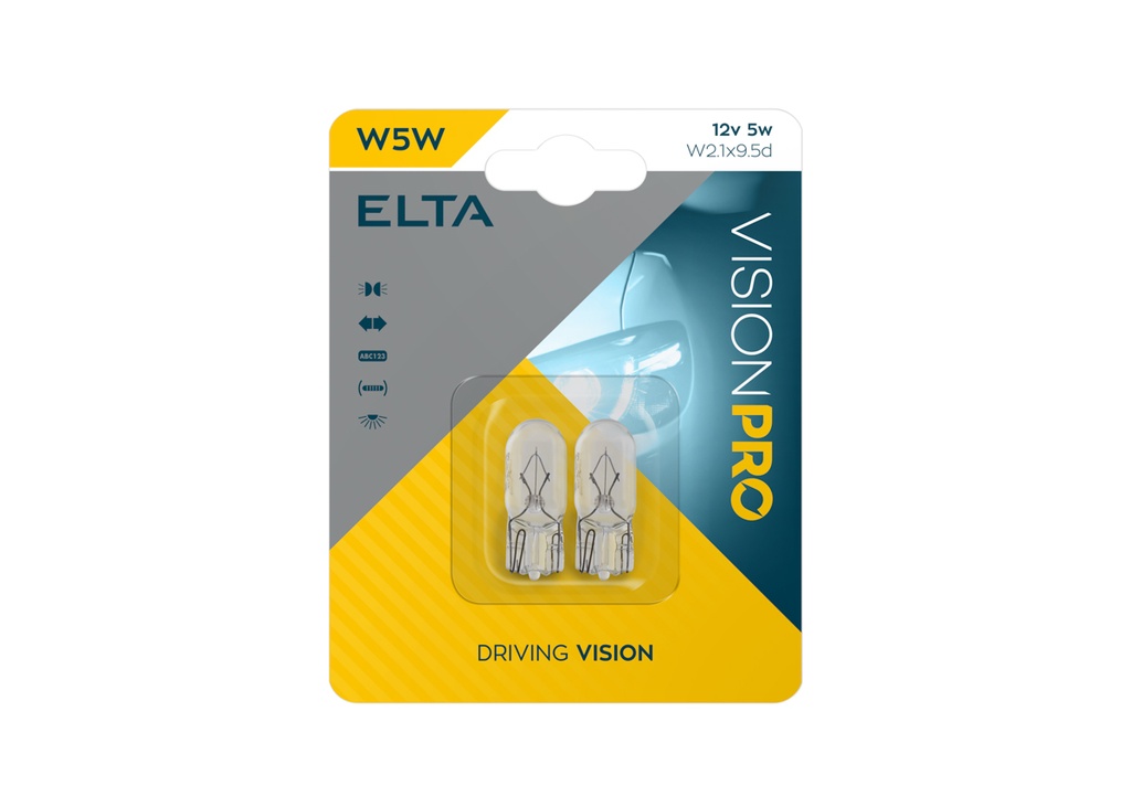 12V 5W W2,1x9,5d  W5W Blister á2 VISION PRO