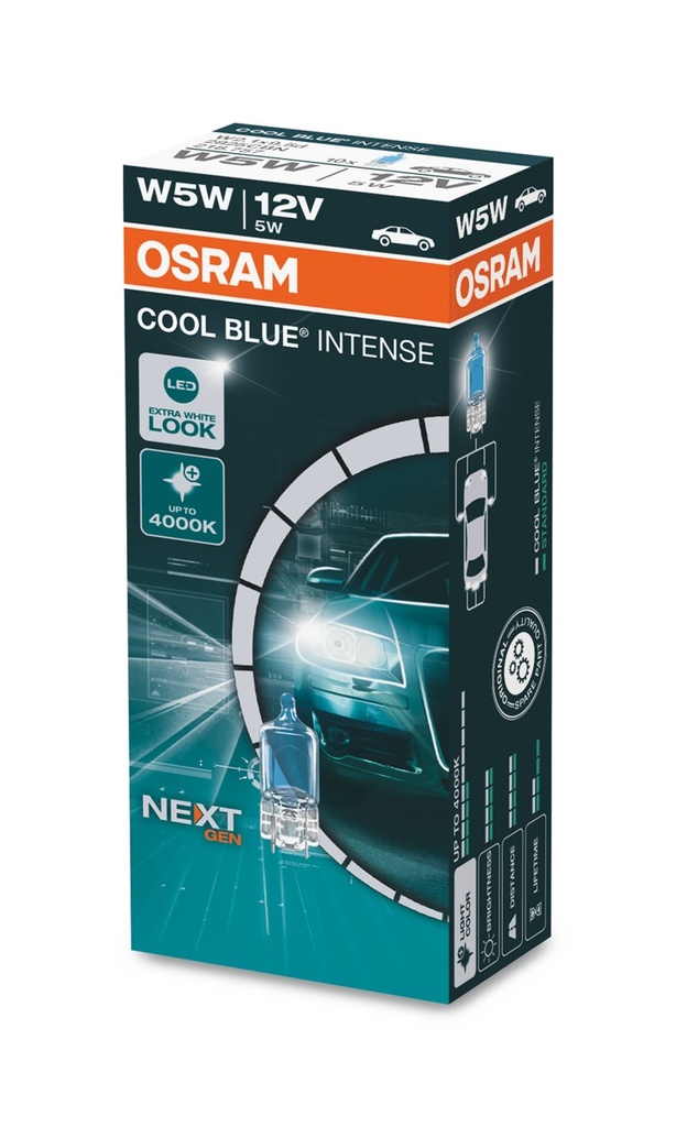 12V 5W W2,1x9,5d COOL BLUE® INTENSE (NEXTGEN) Osram
