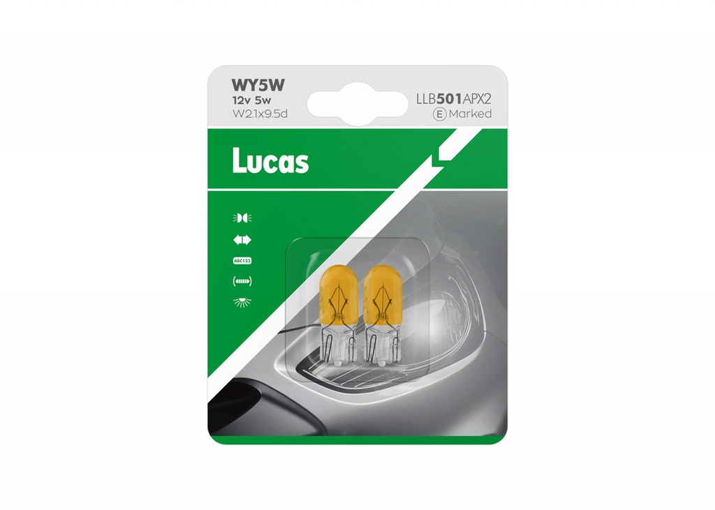 12V 5W W2,1x9,5d WY5W amber LUCAS