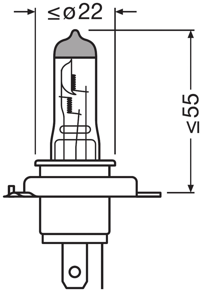 12V 60/55W P43t H4 