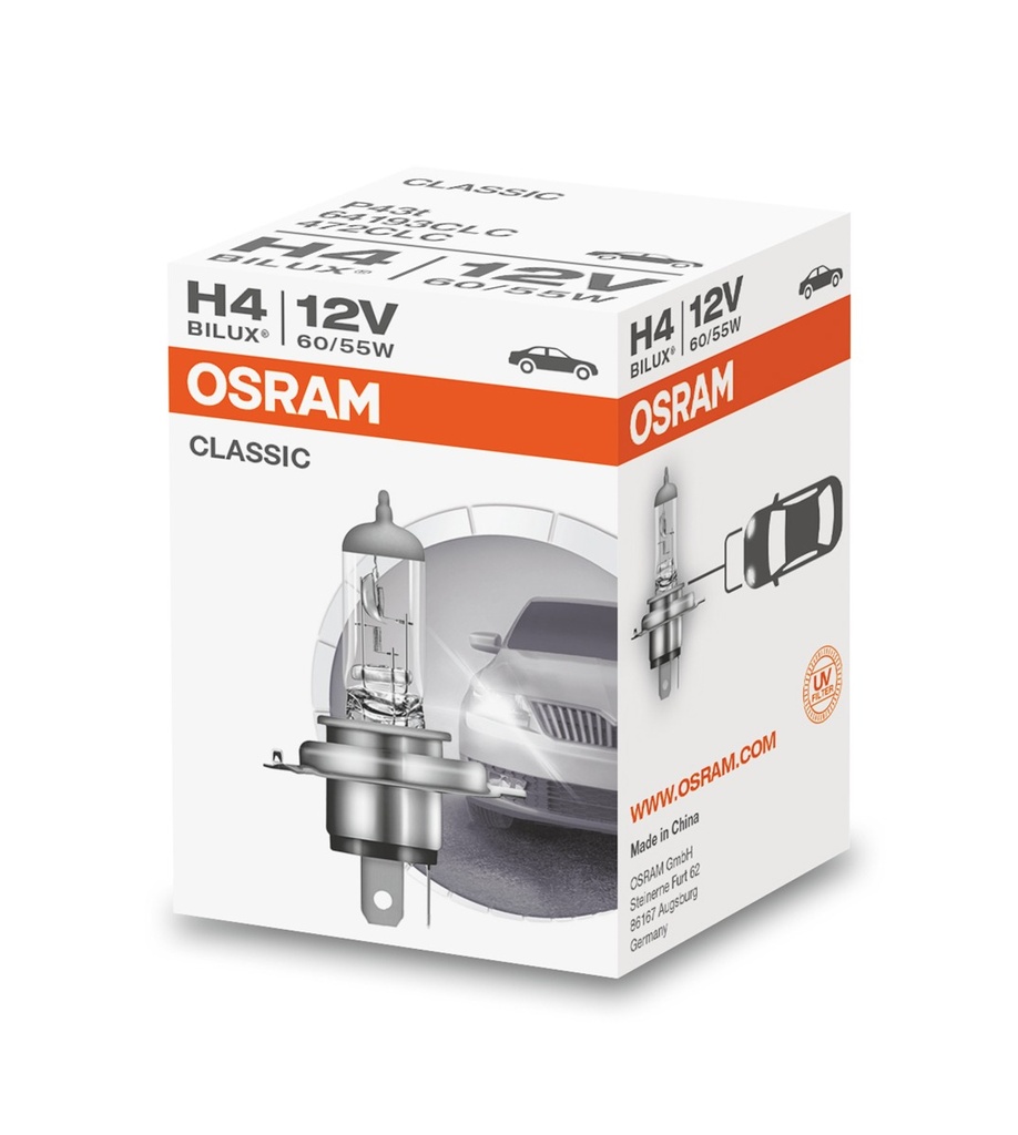 12V 60/55W P43t H4 Classic Osram