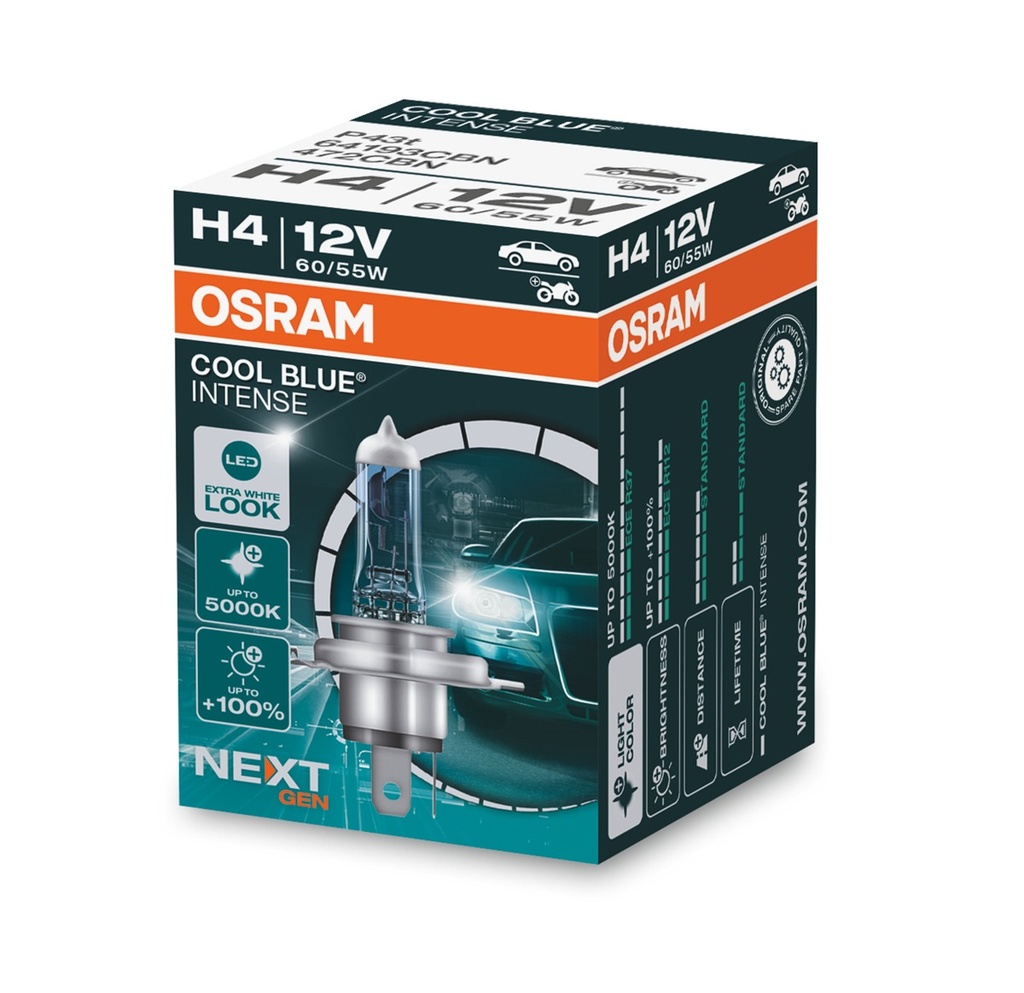 12V 60/55W P43t H4 COOL BLUE® INTENSE (NEXTGEN) Osram