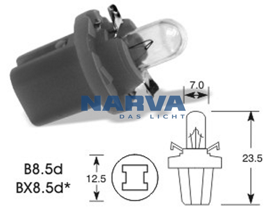 24V 1,2W B8,5d (BAX10d) 