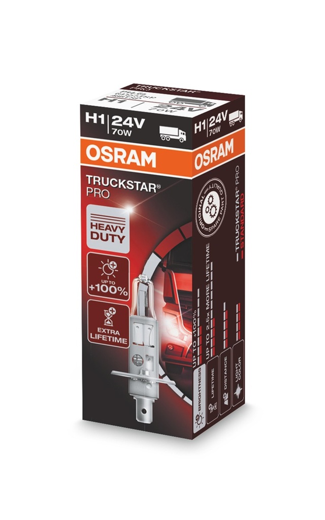 24V 70W P14,5s H1 Osram TRUCK STAR PRO