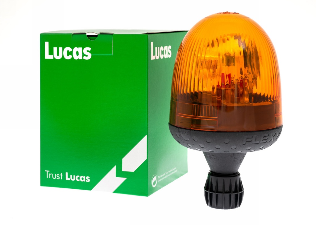 Maják 12V/24V žltý uchytenie na tyč flexi ECE R10+R65 