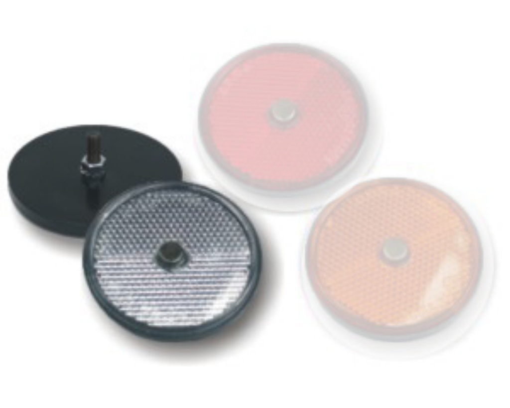 Reflector 60mm round white w.screw 