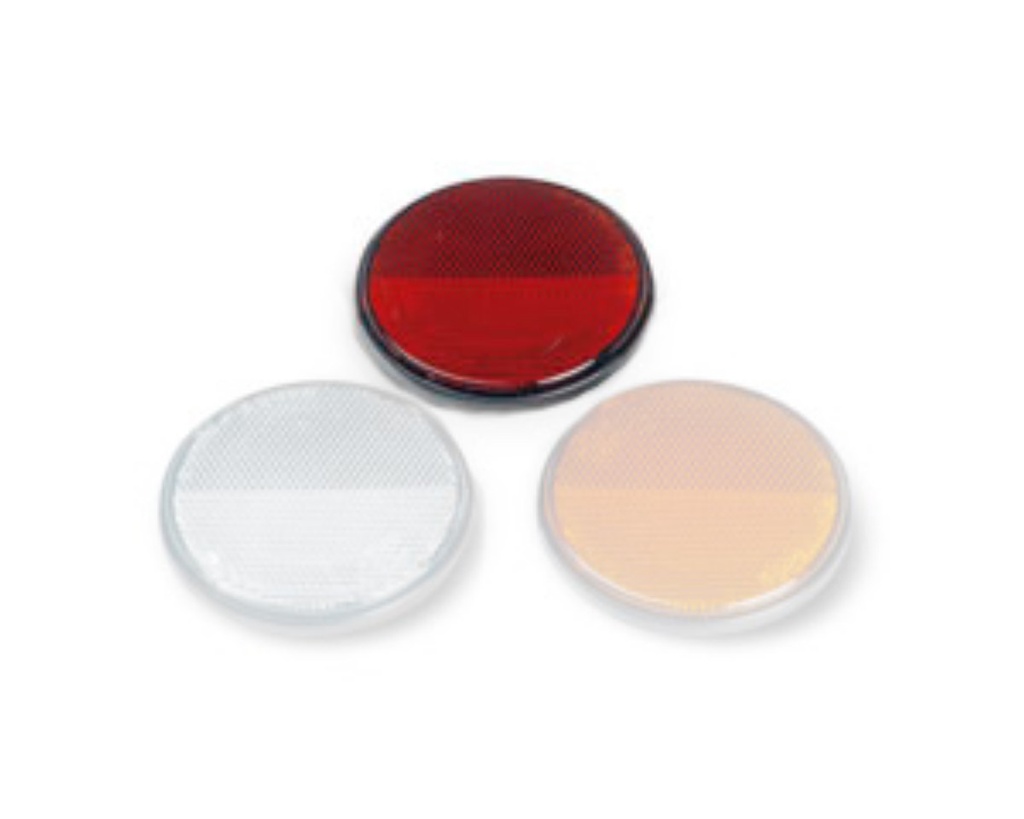 Reflector 80mm round red adhesive