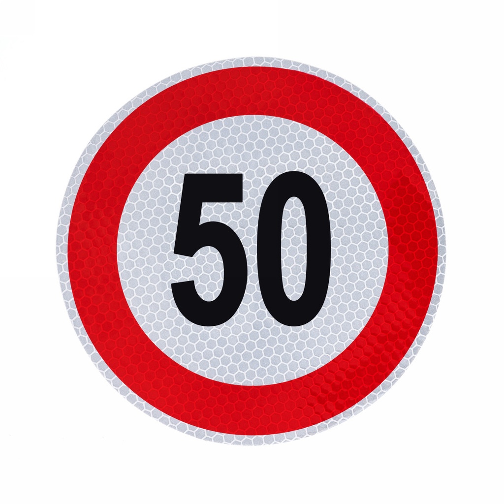 Samolepka konštrukčnej rýchlosti 50 priemer 150mm 