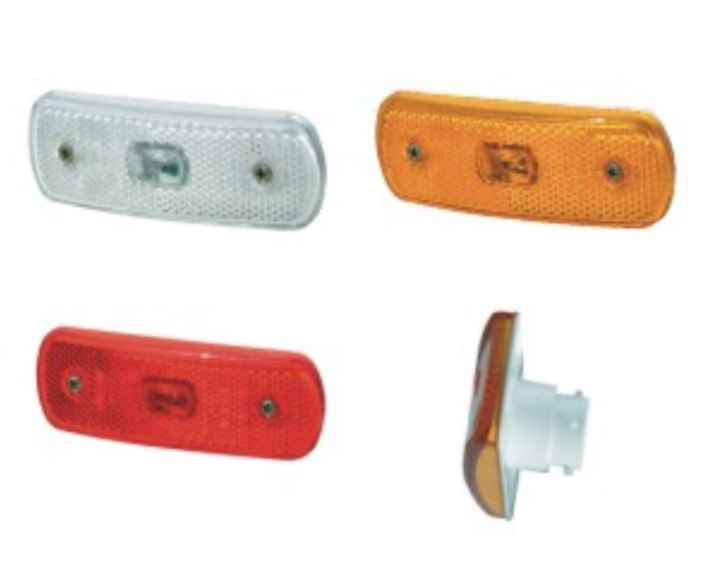 Side posit.lamp w/reflect 12V LED -amber