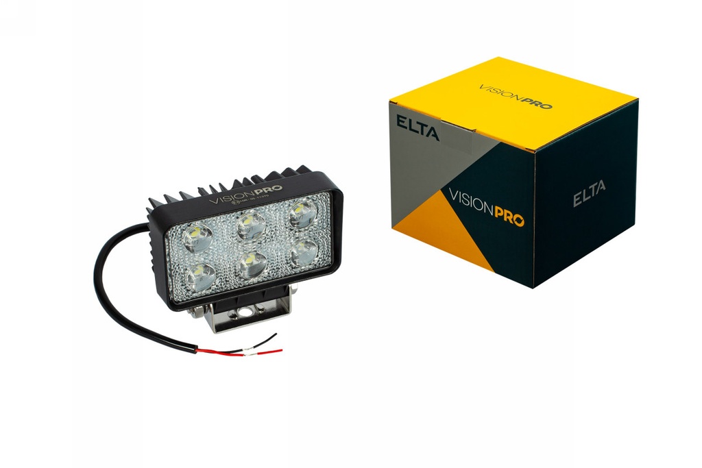 LED Work Light (Flood), 6LED*3W/18W, 900LM, 2wires (30cm), ECE R10