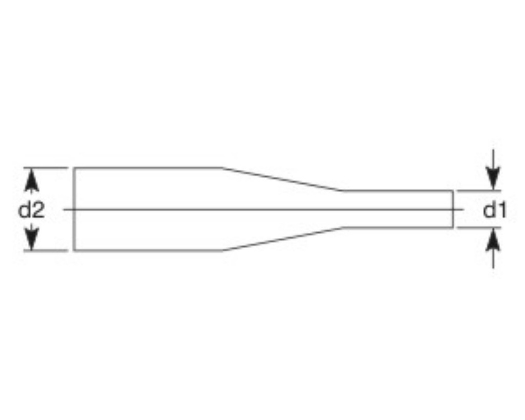 Zmršťovacia bužírka d2=6,4mm d1=3,2mm (1m) 