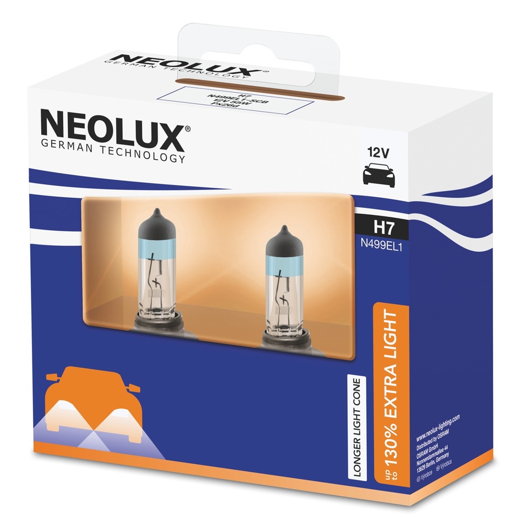 12V 55W PX26d H7 Neolux ExtraLight 150% 2 ks 