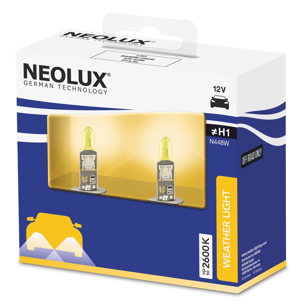 Neolux 12V 55W P14,5s WHEATER LIGHT H1 2ks