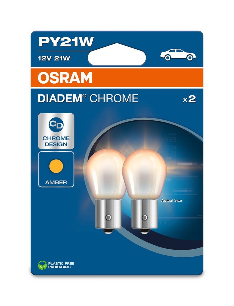 12V 21W BAU15s PY21W Diadem Chrome Osram Blister Ecopack
