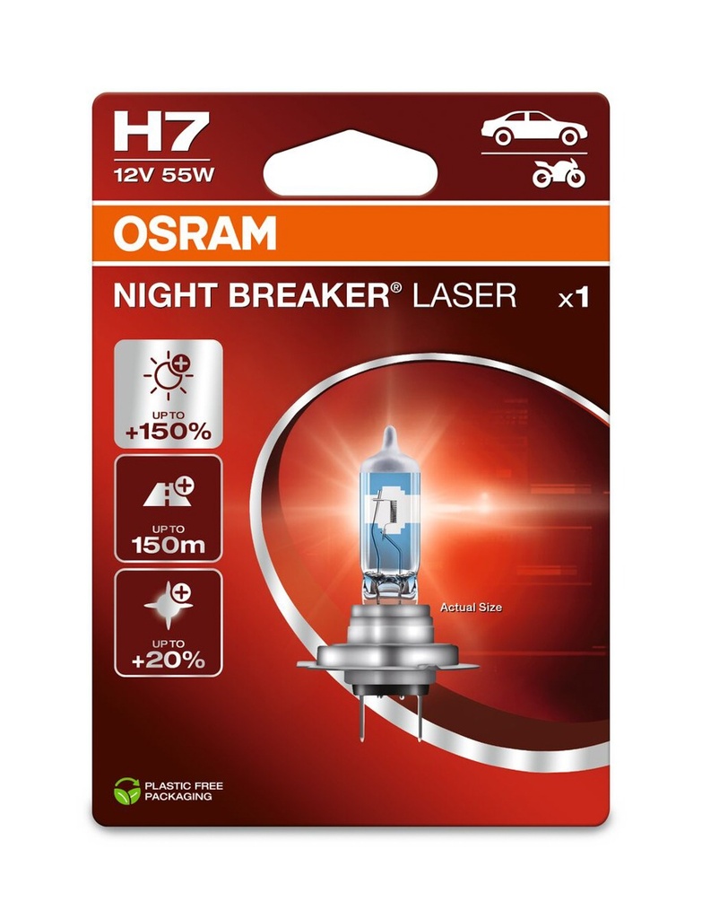 12V 55W PX26d H7 NIGHT BREAKER LASER Blister-01 Ecopack