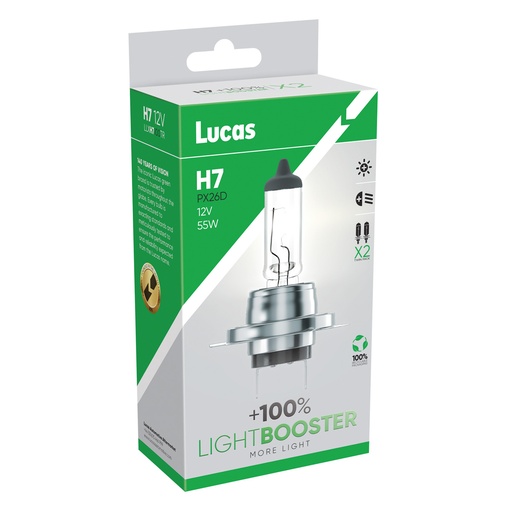 [LLXH7100TR] 12V 55W PX26d H7 +100 % (BOX-02)