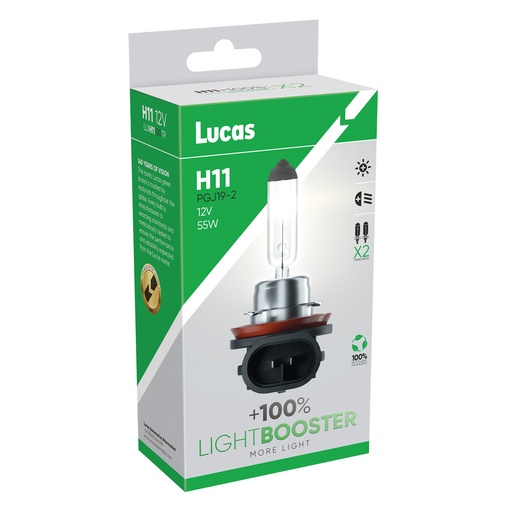 [LLXH11100TR] 12V 55W PGJ19-2 H11 +100 % (BOX-02)