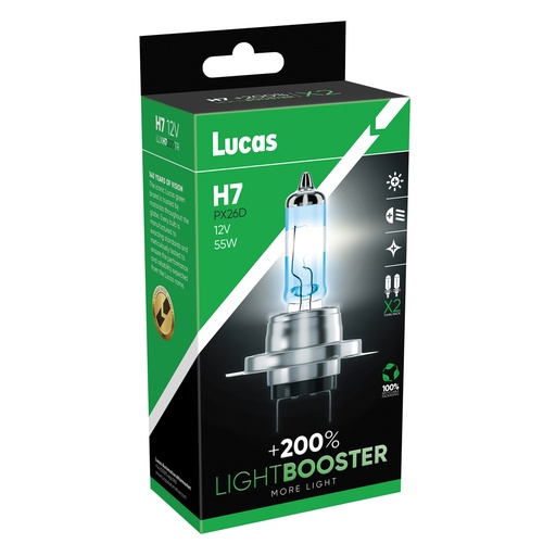[LLXH7200TR] 12V 55W PX26d H7 +200 % (BOX-02)