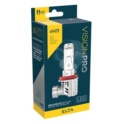[EBH11LEDTR] 12V 25W PGJ19-1/2/3/5  2200 lm 6500K (≠H8/H9/H11/H16) LEDx2