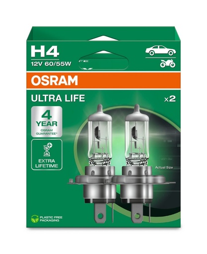 [64193ULT-2HB] 12V 60/55W P43t H4 ULTRA LIFE Box-02 Ecopack