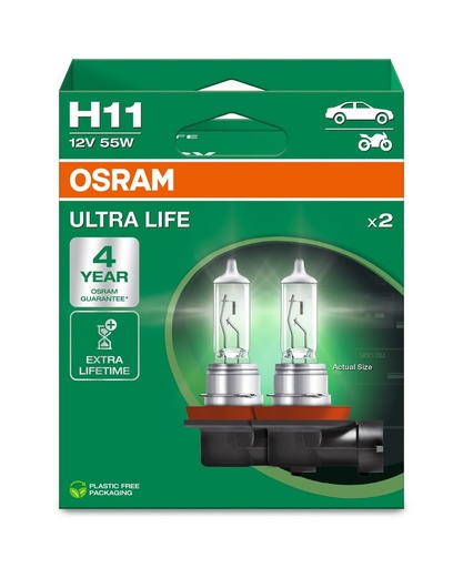 [64211ULT-2HB] 12V 55W PGJ19-2 H11 ULTRA LIFE Box-02 OSRAM Ecopack