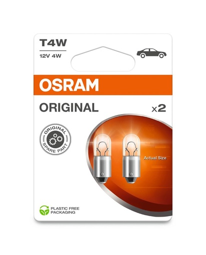 [3893-2BL] 12V 4W BA9s T4W OSRAM blister-02 Ecopack
