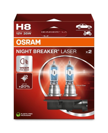 [64212NL-2HB] 12V 35W PGJ19-1 H8 NIGHT BREAKER® LASER Box-02 Ecopack