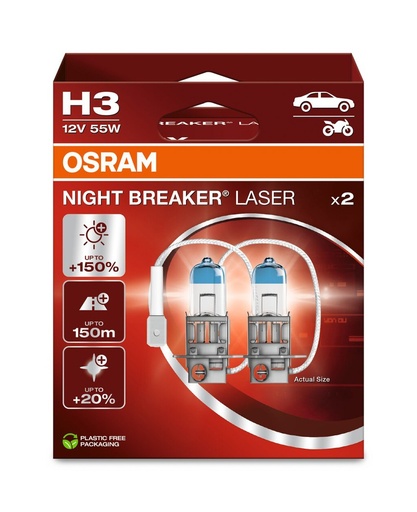 [64151NL-2HB] 12V 55W PK22s H3 NIGHT BREAKER LASER Box-02 Ecopack