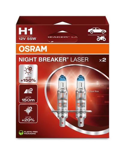[64150NL-2HB] 12V 55W P14,5s H1 NIGHT BREAKER LASER Box-02 Ecopack