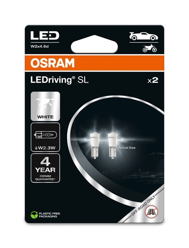 [2723DWP-2BL] 2723DWP-2BL 0.25W 12V W2x4.6d BLI2 Osram Ecopack