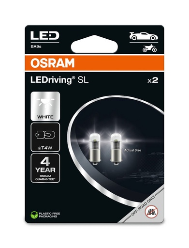 [3893DWP-2BL] 3893DWP-2BL 1W 12V BA9S BLI2 OSRAM Ecopack