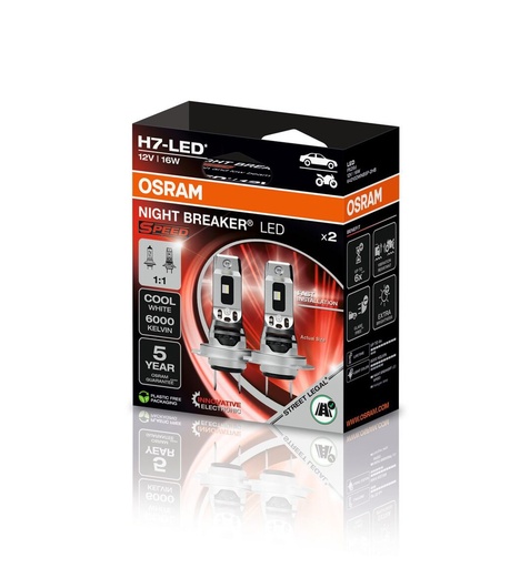 [64210DWNBSP-2HB] NIGHT BREAKER® H7-LED SPEED 12V 16W 6000K OSRAM BOX-02 Ecopack